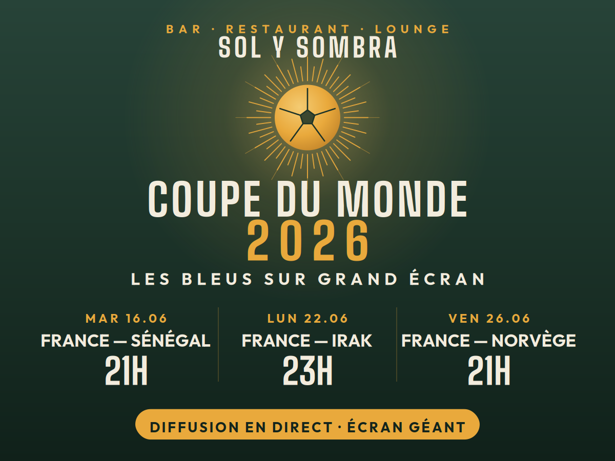 Sol y Sombra diffuse les matchs de l'équipe de France de la Coupe du Monde 2026 sur grand écran